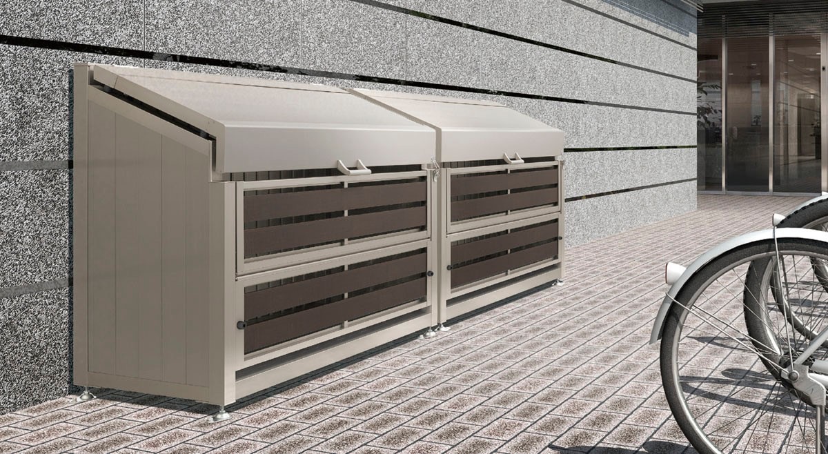 LIXIL　車庫まわり　ゴミ箱　ゴミ回収　モダン　 おしゃれ　エクステリア　愛知・名古屋の外構専門店パートナーホームのエクステリア　製品一覧　ゴミ収納庫　ダストック　ゴミ収納庫ダストック　SA型　フル画像|パートナーホーム