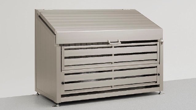 LIXIL　車庫まわり　ゴミ箱　ゴミ回収　モダン　 おしゃれ　エクステリア　愛知・名古屋の外構専門店パートナーホームのエクステリア　製品一覧　ゴミ収納庫　ダストック　ゴミ収納庫ダストック　SA型　　Yタイプ　シャイングレー|パートナーホーム