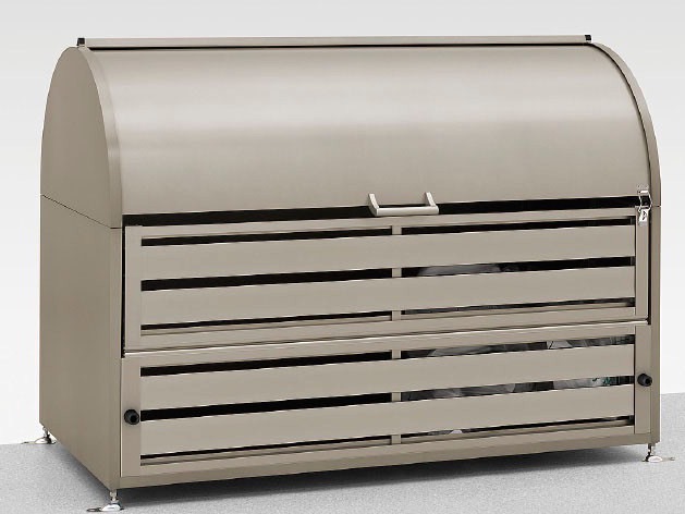 LIXIL　車庫まわり　ゴミ箱　ゴミ回収　モダン　 おしゃれ　エクステリア　愛知・名古屋の外構専門店パートナーホームのエクステリア　製品一覧　ゴミ収納庫　ダストック　ゴミ収納庫ダストック　RS型　シャイングレー　W1600|パートナーホーム