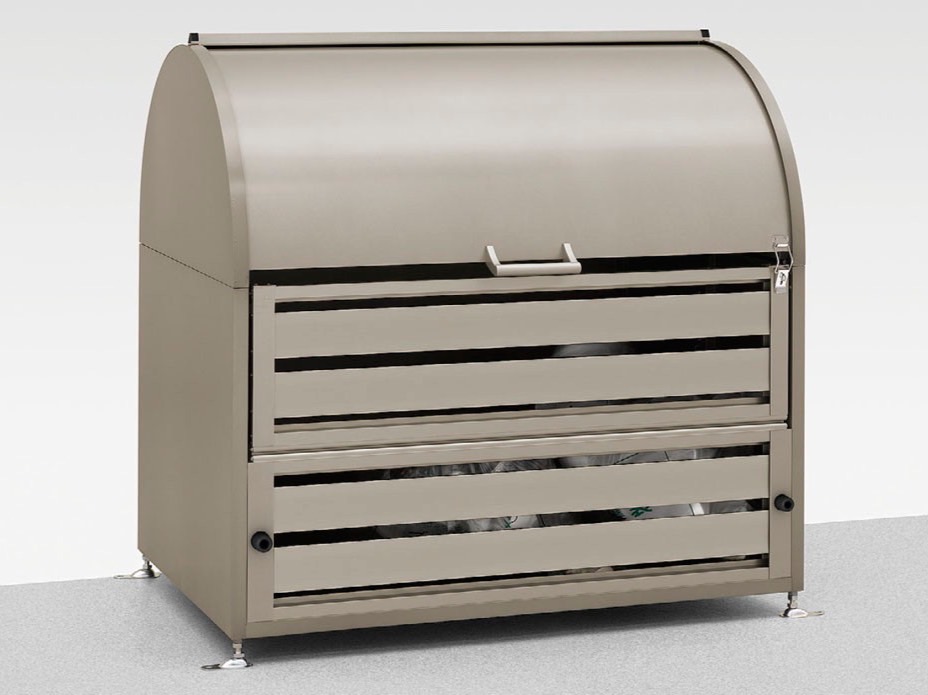 LIXIL　車庫まわり　ゴミ箱　ゴミ回収　モダン　 おしゃれ　エクステリア　愛知・名古屋の外構専門店パートナーホームのエクステリア　製品一覧　ゴミ収納庫　ダストック　ゴミ収納庫ダストック　RS型　シャイングレー　W1200|パートナーホーム