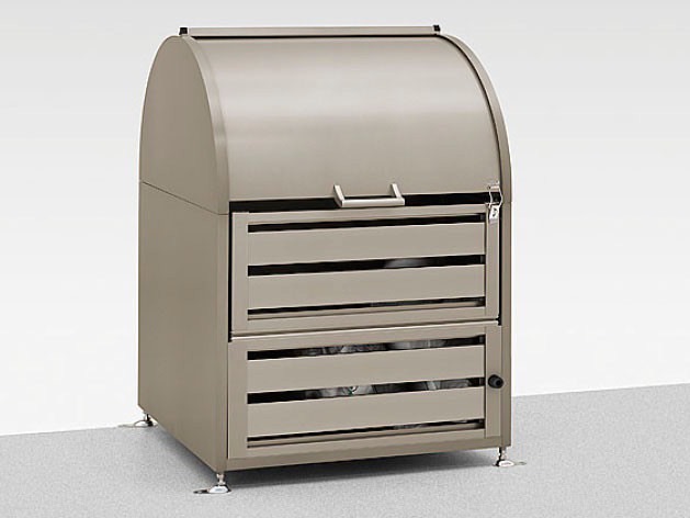 LIXIL　車庫まわり　ゴミ箱　ゴミ回収　モダン　 おしゃれ　エクステリア　愛知・名古屋の外構専門店パートナーホームのエクステリア　製品一覧　ゴミ収納庫　ダストック　ゴミ収納庫ダストック　RS型　シャイングレー　W800|パートナーホーム