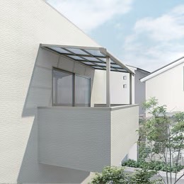 LIXIL　ガーデンスペース　サンルーム　軒下　縁側　　洗濯物　モダン　 おしゃれ　エクステリア　愛知・名古屋の外構専門店パートナーホームのエクステリア　製品一覧　スピーネ　造り付けバルコニー用屋根タイプ 家のバルコニーに屋根をかけるタイプ|パートナーホーム