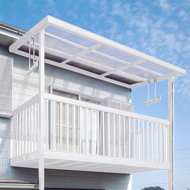 LIXIL　サンルーム　軒下　縁側　洗濯物　モダン　 おしゃれ　エクステリア　愛知・名古屋の外構専門店パートナーホームのエクステリア　製品一覧　ナーラ屋根　ホワイト|パートナーホーム