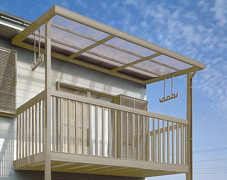 LIXIL　サンルーム　軒下　縁側　洗濯物　モダン　 おしゃれ　エクステリア　愛知・名古屋の外構専門店パートナーホームのエクステリア　製品一覧　ナーラ屋根　シャイングレー|パートナーホーム