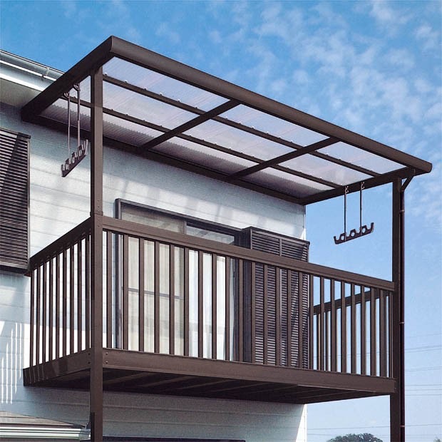 LIXIL　サンルーム　軒下　縁側　洗濯物　モダン　 おしゃれ　エクステリア　愛知・名古屋の外構専門店パートナーホームのエクステリア　製品一覧　ナーラ屋根　オータムブラウン|パートナーホーム