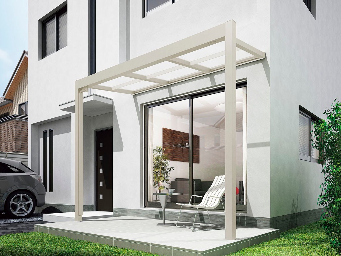 LIXIL　Gルーフ　テラスタイプ【外構エクステリア商品】|LIXIL　ひさし　軒下　縁側　モダン　 おしゃれ　エクステリア　愛知・名古屋の外構専門店パートナーホームのエクステリア　製品一覧　Gルーフ　テラスタイプ　|パートナーホーム