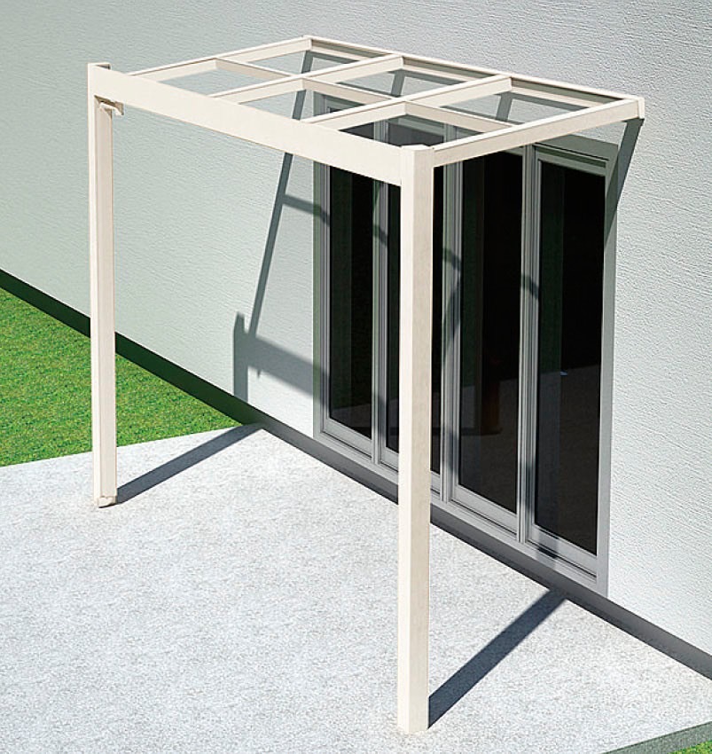 LIXIL　ひさし　軒下　縁側　モダン　 おしゃれ　エクステリア　愛知・名古屋の外構専門店パートナーホームのエクステリア　製品一覧　Gルーフ　テラスタイプ　ホワイト|パートナーホーム