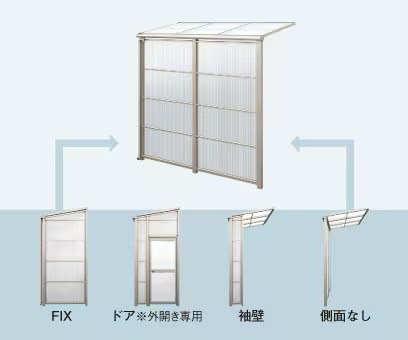 LIXIL　ひさし　軒下　縁側　ガーデンスペース　物置　洗濯　モダン　 おしゃれ　エクステリア　愛知・名古屋の外構専門店パートナーホームのエクステリア　製品一覧　スピーネストックヤード　|パートナーホーム