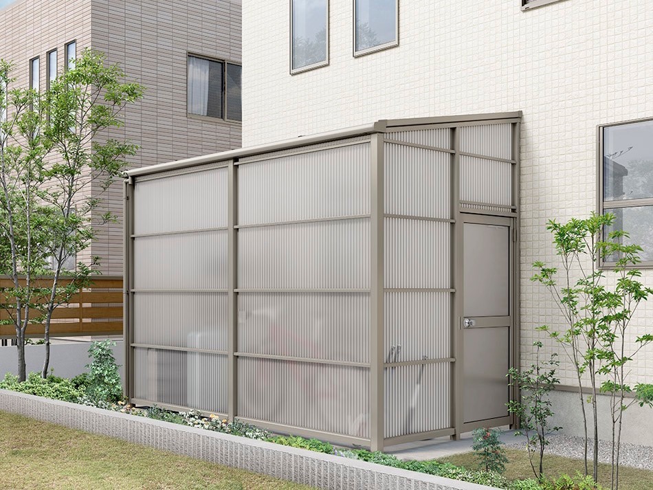 LIXIL　スピーネストックヤード　バリエーション【外構エクステリア商品】サムネイル　LIXIL　ひさし　軒下　縁側　ガーデンスペース　物置　洗濯　モダン　 おしゃれ　エクステリア　愛知・名古屋の外構専門店パートナーホームのエクステリア　製品一覧　スピーネストックヤード　|パートナーホーム