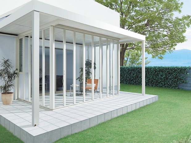 LIXIL　ジーマ　バリエーション【外構エクステリア商品】LIXIL　ひさし　軒下　縁側　ガーデンスペース　ガーデンルーム　ワンランク上　モダン　 おしゃれ　エクステリア　愛知・名古屋の外構専門店パートナーホームのエクステリア　製品一覧　ジーマ　施工イメージ　|パートナーホーム