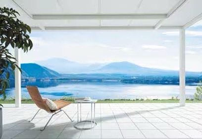 LIXIL　ひさし　軒下　縁側　ガーデンスペース　ガーデンルーム　ワンランク上　モダン　 おしゃれ　エクステリア　愛知・名古屋の外構専門店パートナーホームのエクステリア　製品一覧　ジーマ　フルオープン|パートナーホーム