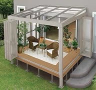 LIXIL　ひさし　軒下　縁側　ガーデンスペース　ガーデンルーム　ワンランク上　モダン　 おしゃれ　エクステリア　愛知・名古屋の外構専門店パートナーホームのエクステリア　製品一覧　暖蘭物語　フルガラス仕様|パートナーホーム