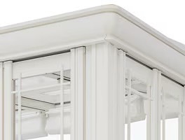 LIXIL　ひさし　軒下　縁側　ガーデンスペース　ガーデンルーム　ワンランク上　モダン　 おしゃれ　エクステリア　愛知・名古屋の外構専門店パートナーホームのエクステリア　製品一覧　暖蘭物語　スタイルA　屋根幕板 コンサバトリー空間に似合う、曲線的なデザインです。|パートナーホーム