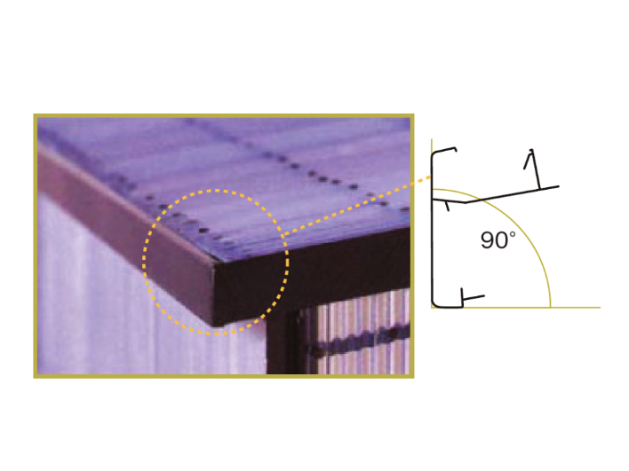 LIXIL　ひさし　軒下　縁側　ガーデンスペース　物置　洗濯　モダン　 おしゃれ　エクステリア　愛知・名古屋の外構専門店パートナーホームのエクステリア　製品一覧　囲い上手　部材のシンプル化 前枠は見付け面を垂直に立上げていますので、角度切断が容易です。また、垂木、野縁も加エが容易なシンプルな形状になっています。|パートナーホーム