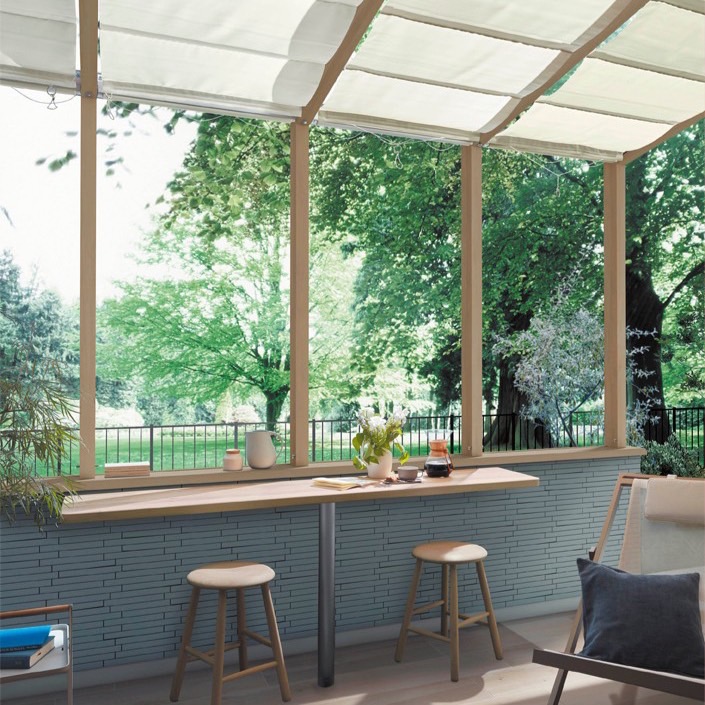 LIXIL　ひさし　軒下　縁側　ガーデンスペース　ガーデンルーム　ワンランク上　モダン　 おしゃれ　エクステリア　愛知・名古屋の外構専門店パートナーホームのエクステリア　製品一覧　ココマ　オープンテラス腰壁タイプ|パートナーホーム