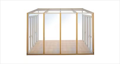 LIXIL　ひさし　軒下　縁側　ガーデンスペース　ガーデンルーム　ワンランク上　モダン　 おしゃれ　エクステリア　愛知・名古屋の外構専門店パートナーホームのエクステリア　製品一覧　ココマ　ガーデンルームタイプ　|パートナーホーム