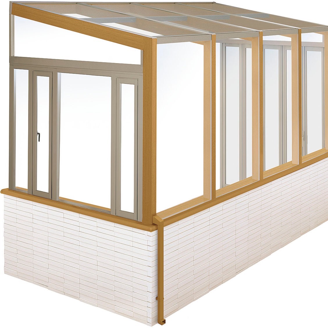 LIXIL　ひさし　軒下　縁側　ガーデンスペース　ガーデンルーム　ワンランク上　モダン　 おしゃれ　エクステリア　愛知・名古屋の外構専門店パートナーホームのエクステリア　製品一覧　ココマ　ガーデンルームタイプ　ガーデンルームL字腰壁タイプ（湿式工法）|パートナーホーム