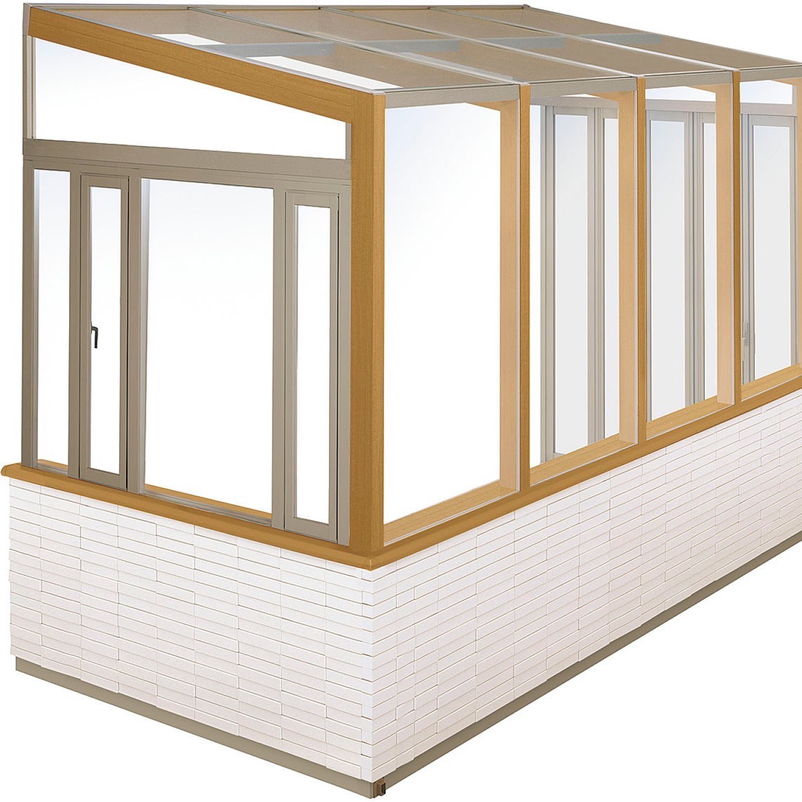 LIXIL　ひさし　軒下　縁側　ガーデンスペース　ガーデンルーム　ワンランク上　モダン　 おしゃれ　エクステリア　愛知・名古屋の外構専門店パートナーホームのエクステリア　製品一覧　ココマ　ガーデンルームタイプ　ガーデンルームL字腰壁タイプ（乾式工法）|パートナーホーム