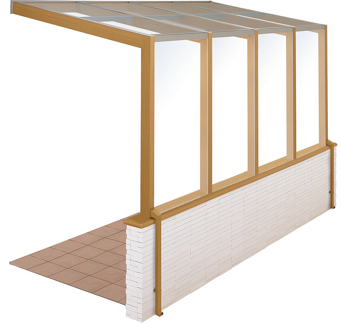 LIXIL　ひさし　軒下　縁側　ガーデンスペース　ガーデンルーム　ワンランク上　モダン　 おしゃれ　エクステリア　愛知・名古屋の外構専門店パートナーホームのエクステリア　製品一覧　ココマ　サイドスルータイプ　サイドスルー腰壁タイプ（湿式工法）|パートナーホーム