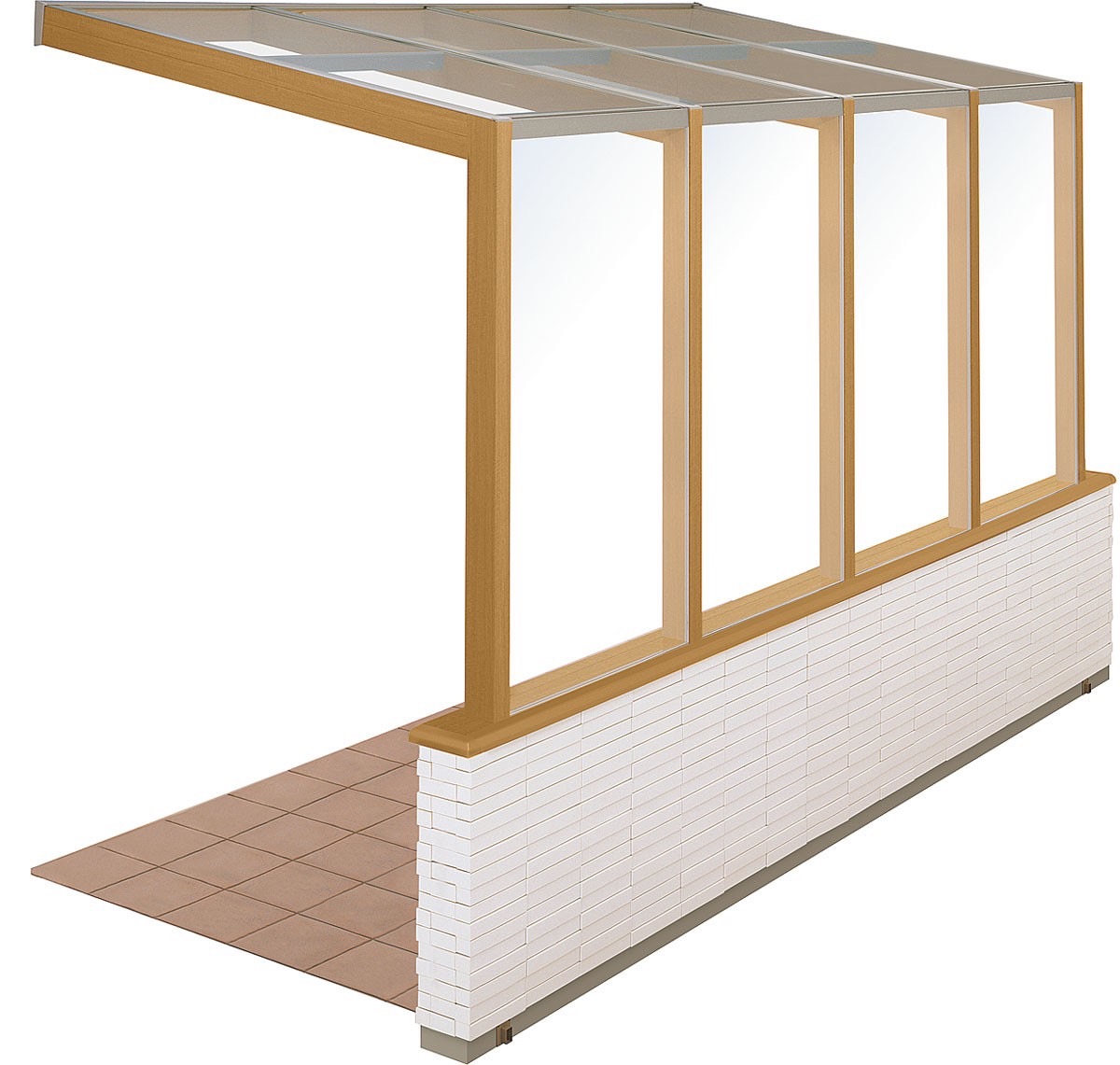 LIXIL　ひさし　軒下　縁側　ガーデンスペース　ガーデンルーム　ワンランク上　モダン　 おしゃれ　エクステリア　愛知・名古屋の外構専門店パートナーホームのエクステリア　製品一覧　ココマ　サイドスルータイプ　サイドスルー腰壁タイプ（乾式工法）|パートナーホーム