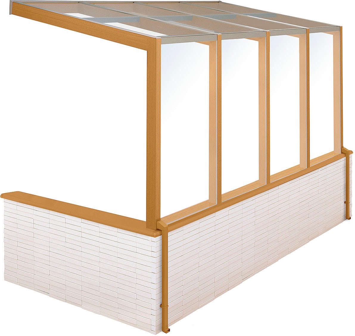 LIXIL　ひさし　軒下　縁側　ガーデンスペース　ガーデンルーム　ワンランク上　モダン　 おしゃれ　エクステリア　愛知・名古屋の外構専門店パートナーホームのエクステリア　製品一覧　ココマ　サイドスルータイプ　サイドスルーL字腰壁タイプ（湿式工法）|パートナーホーム