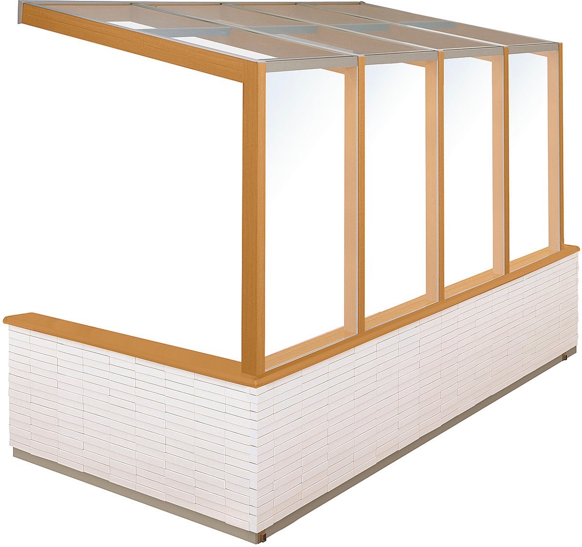 LIXIL　ひさし　軒下　縁側　ガーデンスペース　ガーデンルーム　ワンランク上　モダン　 おしゃれ　エクステリア　愛知・名古屋の外構専門店パートナーホームのエクステリア　製品一覧　ココマ　サイドスルータイプ　サイドスルーL字腰壁タイプ（乾式工法）|パートナーホーム