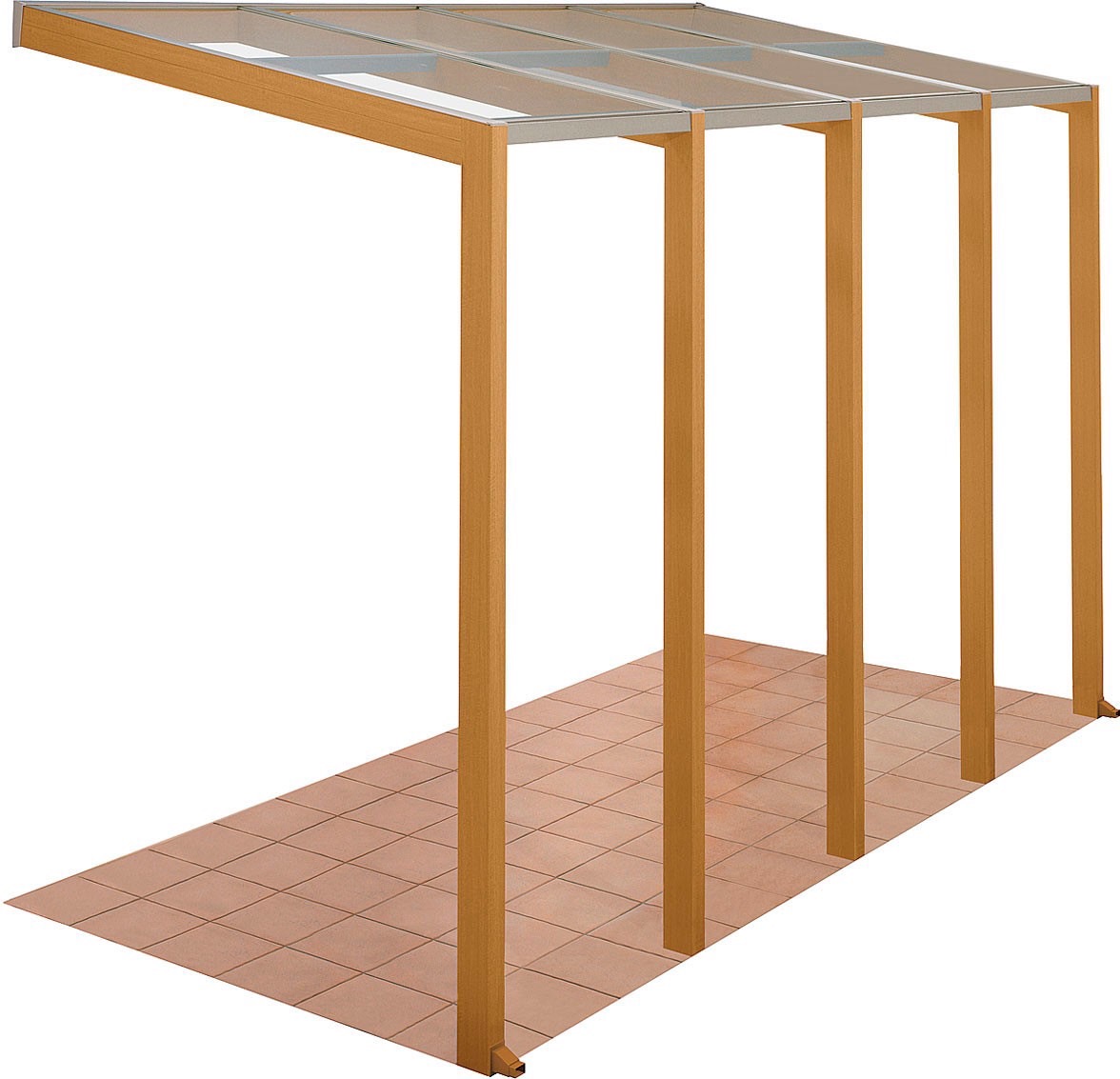 LIXIL　ひさし　軒下　縁側　ガーデンスペース　ガーデンルーム　ワンランク上　モダン　 おしゃれ　エクステリア　愛知・名古屋の外構専門店パートナーホームのエクステリア　製品一覧　ココマ　オープンテラスタイプ　シャイングレー＋チェリーウッド 2.0✕6尺床：土間仕様|パートナーホーム