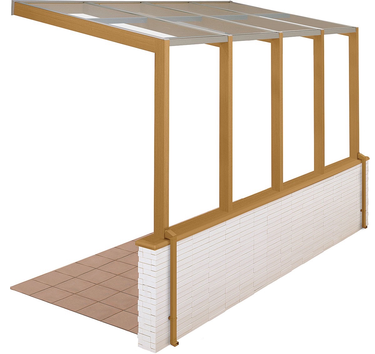 LIXIL　ひさし　軒下　縁側　ガーデンスペース　ガーデンルーム　ワンランク上　モダン　 おしゃれ　エクステリア　愛知・名古屋の外構専門店パートナーホームのエクステリア　製品一覧　ココマ　オープンテラスタイプ　オープンテラス腰壁タイプ（湿式工法）|パートナーホーム