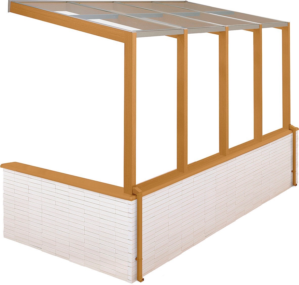 LIXIL　ひさし　軒下　縁側　ガーデンスペース　ガーデンルーム　ワンランク上　モダン　 おしゃれ　エクステリア　愛知・名古屋の外構専門店パートナーホームのエクステリア　製品一覧　ココマ　オープンテラスタイプ　オープンテラスL字腰壁タイプ（湿式工法）|パートナーホーム