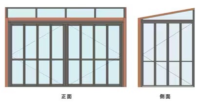 LIXIL　ひさし　軒下　縁側　ガーデンスペース　ガーデンルーム　ワンランク上　モダン　 おしゃれ　エクステリア　愛知・名古屋の外構専門店パートナーホームのエクステリア　製品一覧　ガーデンルームGF　折戸 コンパクトでスリムな折戸を開けると、フルオープンに！開放感とともに、庭との一体感を感じることができます。|パートナーホーム