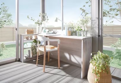 LIXIL　ひさし　軒下　縁側　ガーデンスペース　ガーデンルーム　ワンランク上　モダン　 おしゃれ　エクステリア　愛知・名古屋の外構専門店パートナーホームのエクステリア　製品一覧　ガーデンルームGF　After|パートナーホーム