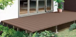 LIXIL　ガーデンスペース　ウッドデッキ　タイルデッキ　モダン　おしゃれ　エクステリア　愛知・名古屋の外構専門店パートナーホームのエクステリア　製品一覧　レストステージ　クリエモカA キャップ使用|パートナーホーム