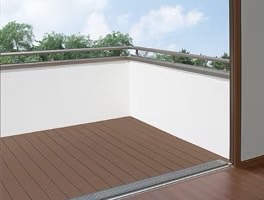 LIXIL　ガーデンスペース　ウッドデッキ　タイルデッキ　モダン　おしゃれ　エクステリア　愛知・名古屋の外構専門店パートナーホームのエクステリア　製品一覧　レストステージ　ベランダ仕様を施工|パートナーホーム