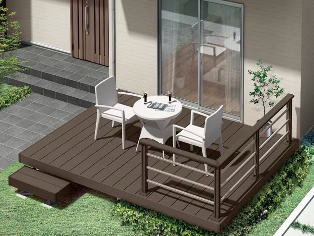 LIXIL　レストステージ　バリエーション【外構エクステリア商品】LIXIL　ガーデンスペース　ウッドデッキ　タイルデッキ　モダン　おしゃれ　エクステリア　愛知・名古屋の外構専門店パートナーホームのエクステリア　製品一覧　レストステージ　サムネイル|パートナーホーム