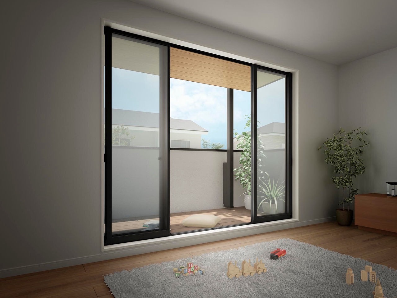 LIXIL　軒　ウッドデッキ　モダン　おしゃれ　エクステリア　愛知・名古屋の外構専門店パートナーホームのエクステリア　製品一覧　デッキベランダ仕様　|パートナーホーム