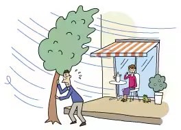 LIXIL　軒　ウッドデッキ　モダン　おしゃれ　エクステリア　愛知・名古屋の外構専門店パートナーホームのエクステリア　製品一覧　彩風　耐風強度は2倍※1にUP。 風速20m/秒まで対応 当社従来品と比較して強度が大幅にUPしました。ちょっとした風ならキャンバスは開けたままで大丈夫。風の日にも、より安心してご使用いただけます。 ※ 1：当社従来品との比較 〈強風時の使用条件〉 風に向かって歩けないような強風時、または突風が予想される時はキャンバスを収納してください。|パートナーホーム