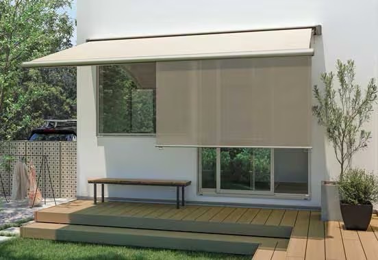 LIXIL　軒　ウッドデッキ　モダン　おしゃれ　エクステリア　愛知・名古屋の外構専門店パートナーホームのエクステリア　製品一覧　彩風　Case 1 多彩なスタイルでコーディネート 様々な住宅外観とコーディネートできる豊富なデザイン・カラーバリエーションをご用意しています。|パートナーホーム