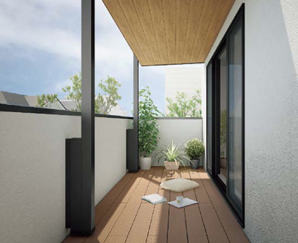 LIXIL　軒　ウッドデッキ　モダン　おしゃれ　エクステリア　愛知・名古屋の外構専門店パートナーホームのエクステリア　製品一覧　デッキベランダ仕様　|パートナーホーム