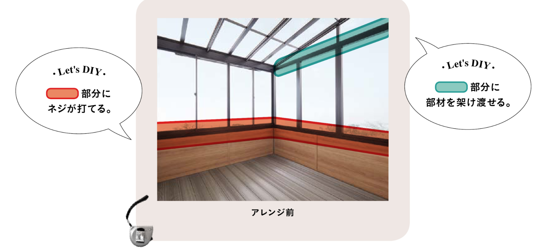 LIXIL　ひさし　軒下　縁側　ガーデンスペース　ガーデンルーム　ワンランク上　モダン　 おしゃれ　エクステリア　愛知・名古屋の外構専門店パートナーホームのエクステリア　製品一覧　ガーデンルームGF　好きなものを飾れる趣味の空間に|パートナーホーム