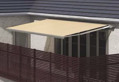 LIXIL　軒　ウッドデッキ　モダン　おしゃれ　エクステリア　愛知・名古屋の外構専門店パートナーホームのエクステリア　製品一覧　彩風C型　外観に調和するスタイリッシュボディ。コンパクトだから狭小スペースでも設置できます。|パートナーホーム