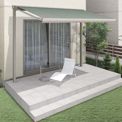 LIXIL　軒　ウッドデッキ　モダン　おしゃれ　エクステリア　愛知・名古屋の外構専門店パートナーホームのエクステリア　製品一覧　彩風　S型　使用時|パートナーホーム