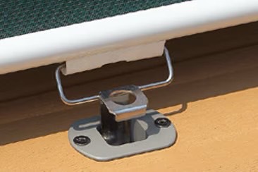 LIXIL　軒　すだれ　カーテン　ウッドデッキ　モダン　おしゃれ　エクステリア　愛知・名古屋の外構専門店パートナーホームのエクステリア　製品一覧　多目的バー・簡易タープ　埋め込みフック|パートナーホーム