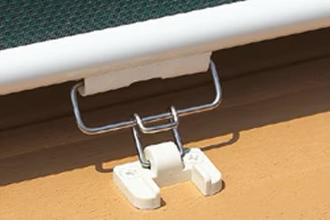 LIXIL　軒　すだれ　カーテン　ウッドデッキ　モダン　おしゃれ　エクステリア　愛知・名古屋の外構専門店パートナーホームのエクステリア　製品一覧　多目的バー・簡易タープ　フック金具|パートナーホーム