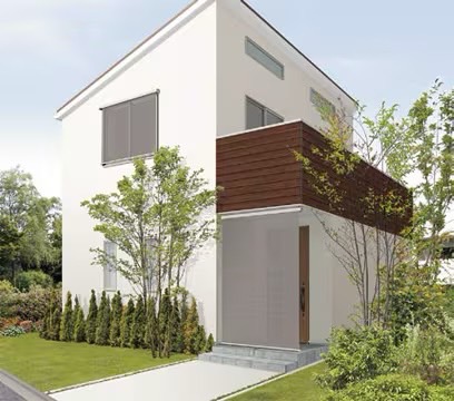 LIXIL　モダン　おしゃれ　エクステリア　愛知・名古屋の外構専門店パートナーホームのエクステリア　製品一覧　スタイルシェード　1F 天井付 デッキ固定タイプ 16528 ナチュラルブラウン 2F 枠付 フック固定タイプ 16511 ナチュラルブラウン|パートナーホーム