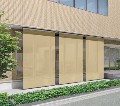 LIXIL　モダン　おしゃれ　エクステリア　愛知・名古屋の外構専門店パートナーホームのエクステリア　製品一覧　スタイルシェード　天井付 デッキ固定タイプ 16528 シックベージュ|パートナーホーム