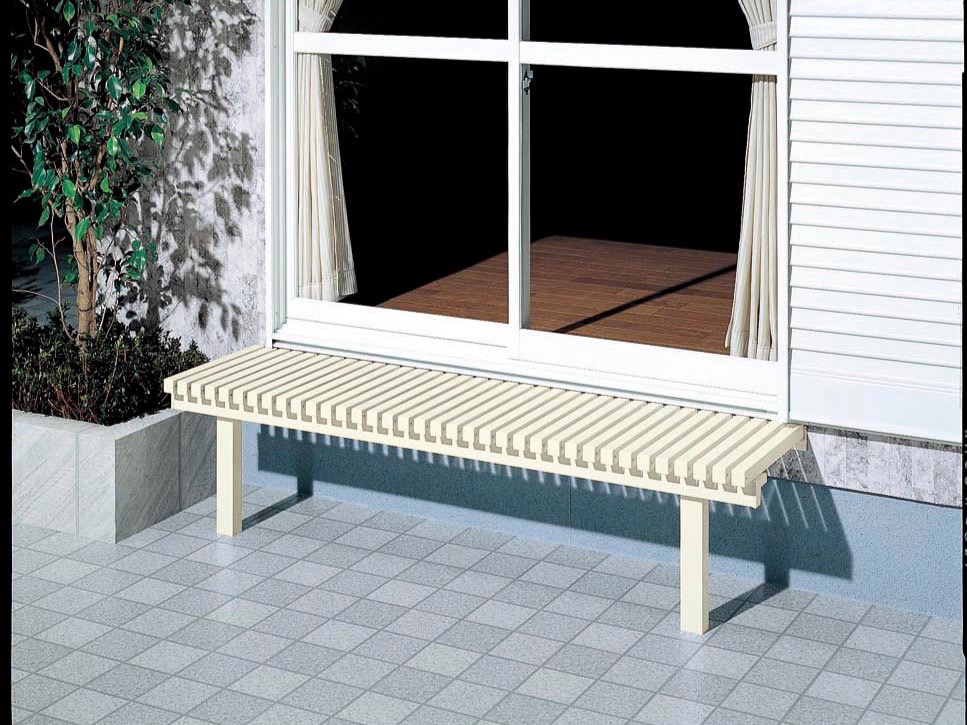 LIXIL　モダン　おしゃれ　エクステリア　愛知・名古屋の外構専門店パートナーホームのエクステリア　製品一覧　ぬれ縁3型　壁付タイプ　ホワイト|パートナーホーム