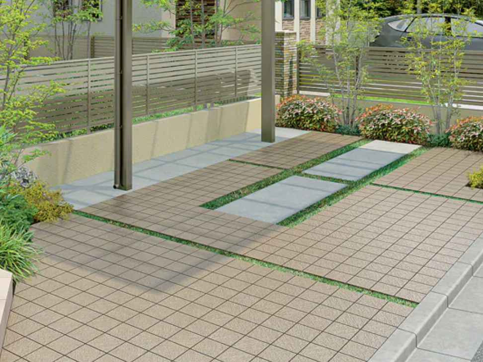 LIXIL　カースペース用タイル　カーフロア【外構エクステリア商品】LIXIL　カースペース　モダン　おしゃれ　エクステリア　愛知・名古屋の外構専門店パートナーホームのエクステリア　製品一覧　カースペース用タイル　カーフロア　|パートナーホーム