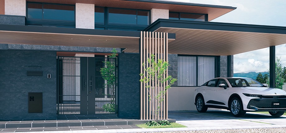 三協アルミ　モダン　おしゃれ　エクステリア　愛知・名古屋の外構専門店パートナーホームのエクステリア　製品一覧　X.スタイル（クロス.スタイル）　デザイン格子　たて格子　外付けタイプ|パートナーホーム