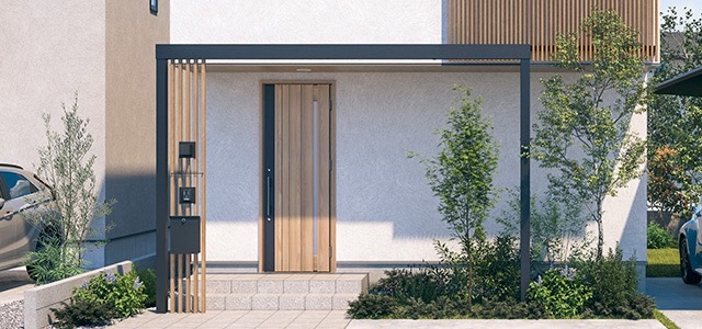 三協アルミ　モダン　おしゃれ　エクステリア　愛知・名古屋の外構専門店パートナーホームのエクステリア　製品一覧　X.スタイル（クロス.スタイル）　デザイン格子　たて格子　桁下タイプ|パートナーホーム