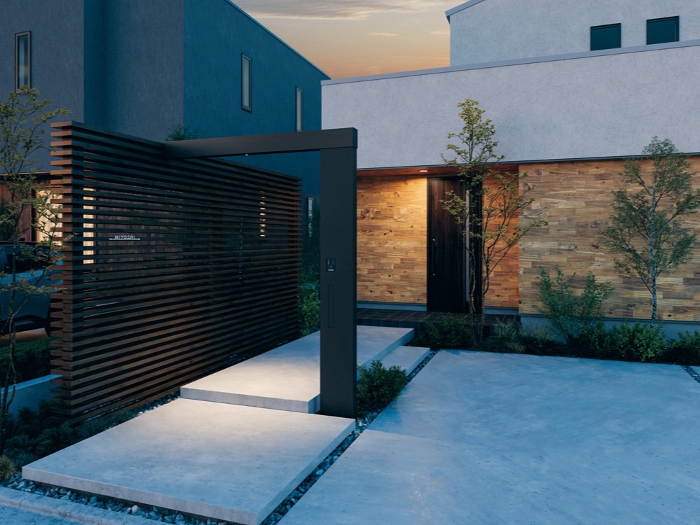 三協アルミ　X.スタイル　フレーム　施工イメージ【外構エクステリア商品】|三協アルミ　モダン　おしゃれ　エクステリア　愛知・名古屋の外構専門店パートナーホームのエクステリア　製品一覧　X.スタイル（クロス.スタイル）　フレーム　サムネイル|パートナーホーム